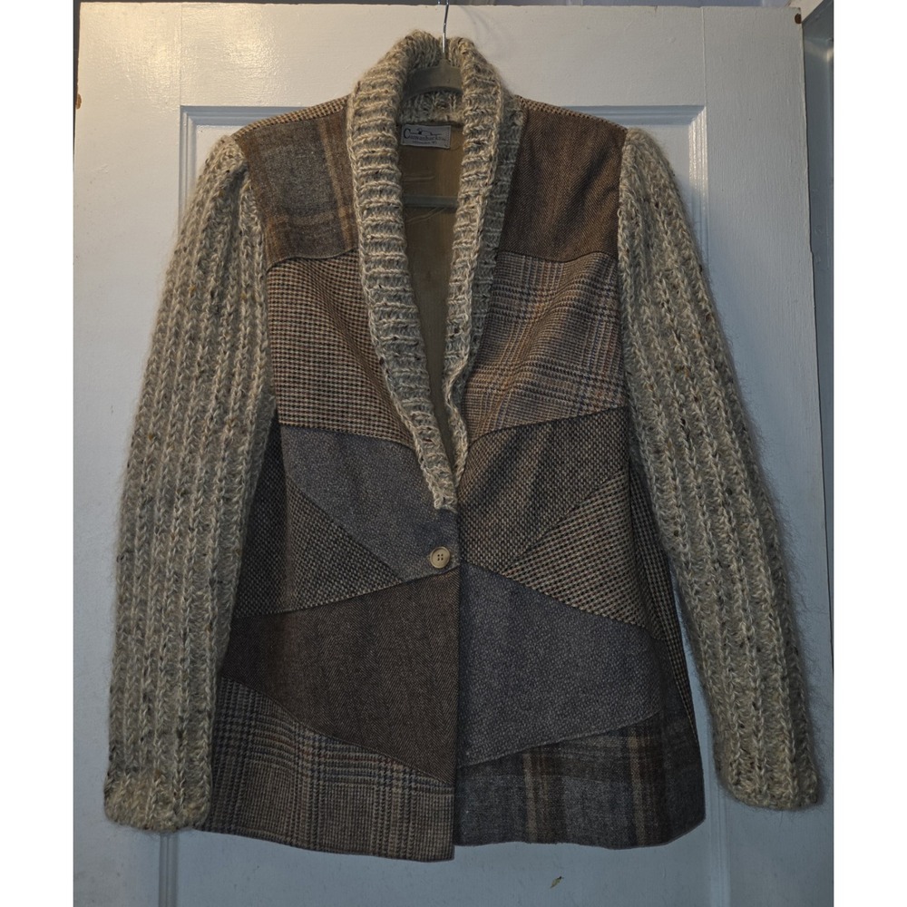 Vintage Canvasbacks Sweater. Wool And Patchwork Plaid. Art To Wear. M
